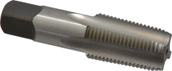 Kennametal - 1/2-14 NPT Thread, 4 Flute Standard Pipe Tap - 3-1/8" OAL, 1.656" Thread Length, 11/16" Shank Diam, Bright Finish, High Speed Steel - Exact Tooling