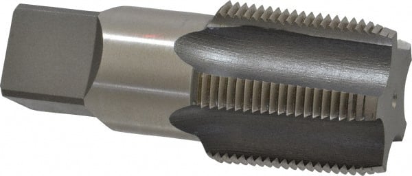 Kennametal - 1-1/4 - 11-1/2 NPT Thread, 5 Flute Standard Pipe Tap - 4" OAL, 1-3/4" Thread Length, 1-5/16" Shank Diam, Bright Finish, High Speed Steel - Exact Tooling