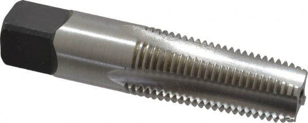 Kennametal - 1/4-18 NPTF Thread, 4 Flute Standard Pipe Tap - 2.44" OAL, 1-1/16" Thread Length, 9/16" Shank Diam, Bright Finish, High Speed Steel - Exact Tooling