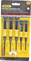 General - 5 Piece T6 to T10 Micro Handle Torx Driver Set - T6, T7, T8, T9, T10 - Exact Tooling