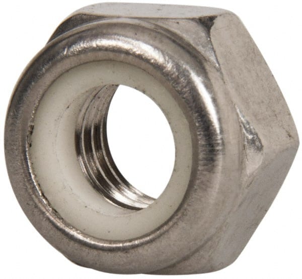 Value Collection - M2.5x0.45 Metric Coarse 18-8 & Austenitic Grade A2 Hex Lock Nut with Nylon Insert - 2.5mm High, Uncoated - Exact Tooling