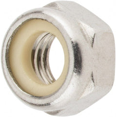 Value Collection - M5x0.80 Metric Coarse 18-8 & Austenitic Grade A2 Hex Lock Nut with Nylon Insert - 5mm High, Uncoated - Exact Tooling