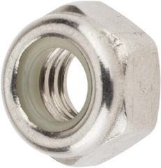 Value Collection - M6x1.00 Metric Coarse 18-8 & Austenitic Grade A2 Hex Lock Nut with Nylon Insert - 6mm High, Uncoated - Exact Tooling