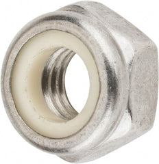 Value Collection - M10x1.50 Metric Coarse 18-8 & Austenitic Grade A2 Hex Lock Nut with Nylon Insert - 10mm High, Uncoated - Exact Tooling