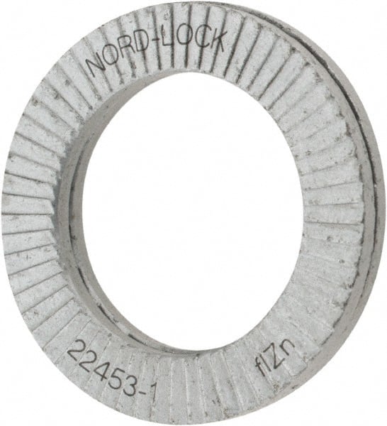 Nord-Lock - 5/8", Zinc Flake, Steel Wedge Lock Washer - Grade 2, 0.662 to 0.678" ID - Exact Tooling