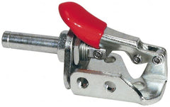De-Sta-Co - 150 Lb Load Capacity, Flanged Base, Stainless Steel, Standard Straight Line Action Clamp - 3 Mounting Holes, 0.19" Mounting Hole Diam, 0.28" Plunger Diam, Thumb Handle - Exact Tooling