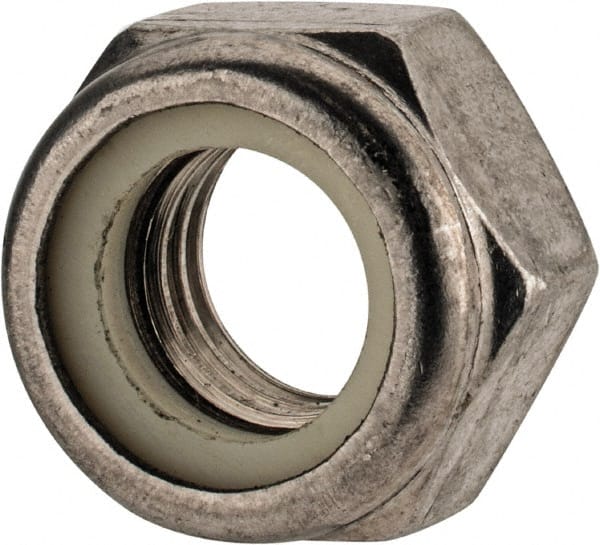 Value Collection - M14x2.00 Metric Coarse 18-8 & Austenitic Grade A2 Hex Lock Nut with Nylon Insert - 14mm High, Uncoated - Exact Tooling