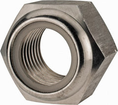 Value Collection - M33x3.50 Metric Coarse 18-8 & Austenitic Grade A2 Hex Lock Nut with Nylon Insert - 33mm High, Uncoated - Exact Tooling
