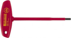 Wiha - 1/4" Hex, T-Handle, Insulated Hex Key - 7-7/64" OAL, Chrome Vanadium Molybdenum, Inch System of Measurement - Exact Tooling