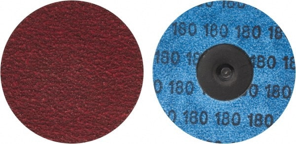 Norton - 1-1/2" Disc Diam, 80 Grit, Ceramic Alumina Quick Change Disc - Type R Attaching System, Coated, Red, Medium Grade, 30,000 RPM, R981 Series - Exact Tooling