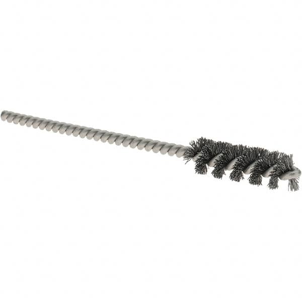 Osborn - 5/16" Diam Helical Steel Tube Brush - 0.005" Filament Diam, 1" Brush Length, 3-1/2" OAL, 1/8" Diam Shank - Exact Tooling