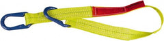 Lift-All - 3' Long x 3" Wide, 4,800 Lb Vertical Capacity, 1 Ply, Polyester Web Sling - 3,800 Lb Choker Capacity, Yellow - Exact Tooling