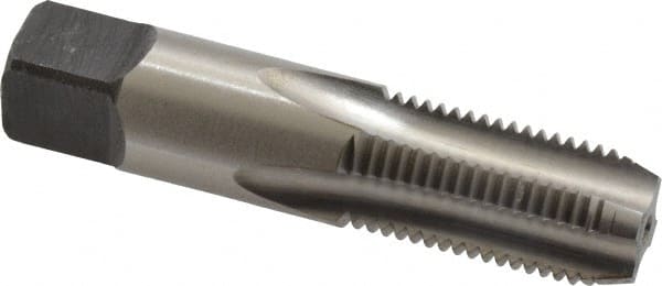 Kennametal - 1/4-18 NPS Thread, 4 Flute Standard Pipe Tap - 2-7/16" OAL, 1-1/16" Thread Length, 9/16" Shank Diam, Bright Finish, High Speed Steel - Exact Tooling