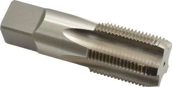 Kennametal - 3/4-14 NPS Thread, 5 Flute Standard Pipe Tap - 3-1/4" OAL, 1-3/8" Thread Length, 29/32" Shank Diam, Bright Finish, High Speed Steel - Exact Tooling