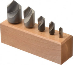 Keo - 5 Piece, 1/4 to 1" Head Diam, 90° Included Angle, Single End Countersink Set - Exact Tooling