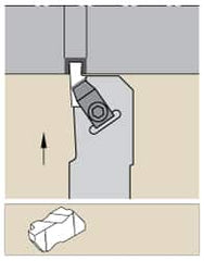 Kennametal - External Thread, Right Hand Cut, 12mm Shank Width x 12mm Shank Height Indexable Threading Toolholder - 150mm OAL, N.2R Insert Compatibility, NAS Toolholder, Series Top Notch - Exact Tooling