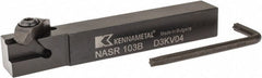 Kennametal - Internal/External Thread, Right Hand Cut, 5/8" Shank Width x 5/8" Shank Height Indexable Threading Toolholder - 4-1/2" OAL, N.3R Insert Compatibility, NAS Toolholder, Series Top Notch - Exact Tooling