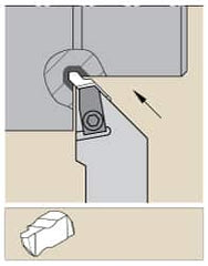 Kennametal - Internal/External Thread, Left Hand Cut, 1-1/4" Shank Width x 1-1/4" Shank Height Indexable Threading Toolholder - 6" OAL, NU 3125R Insert Compatibility, NR Toolholder, Series Top Notch - Exact Tooling