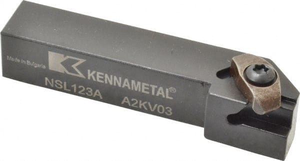 Kennametal - Internal/External Thread, Left Hand Cut, 3/4" Shank Width x 3/4" Shank Height Indexable Threading Toolholder - 4" OAL, N.3L Insert Compatibility, NS Toolholder, Series Top Notch - Exact Tooling