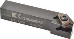 Kennametal - Internal/External Thread, Left Hand Cut, 3/4" Shank Width x 3/4" Shank Height Indexable Threading Toolholder - 4" OAL, N.3L Insert Compatibility, NS Toolholder, Series Top Notch - Exact Tooling