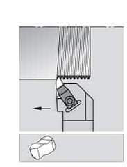 Kennametal - Internal/External Thread, Right Hand Cut, 1" Shank Width x 1" Shank Height Indexable Threading Toolholder - 5" OAL, N.2R Insert Compatibility, NS Toolholder, Series Top Notch - Exact Tooling