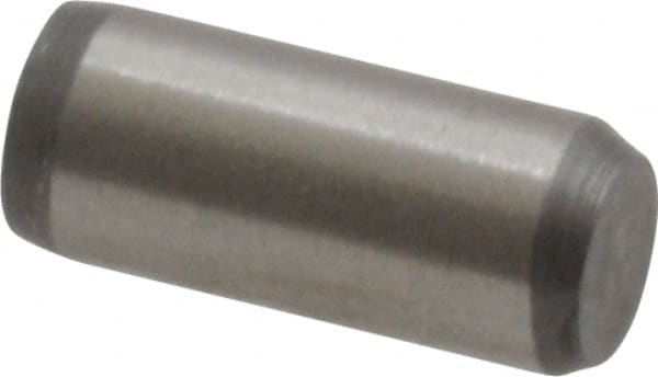 Made in USA - 3/16" Diam x 7/16" Pin Length 416 Stainless Steel Precision Dowel Pin - Passivated Finish, C 36-42 Hardness, 2 Beveled End - Exact Tooling