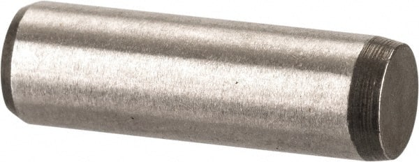 Made in USA - 3/16" Diam x 5/8" Pin Length 416 Stainless Steel Precision Dowel Pin - Passivated Finish, C 36-42 Hardness, 2 Beveled End - Exact Tooling