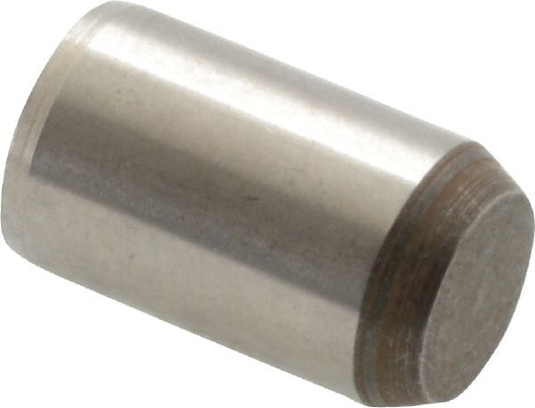 Made in USA - 3/8" Diam x 5/8" Pin Length 416 Stainless Steel Precision Dowel Pin - Passivated Finish, C 36-42 Hardness, 2 Beveled End - Exact Tooling