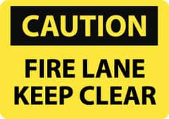 NMC - "Caution - Fire Lane - Keep Clear", 10" Long x 14" Wide, Aluminum Safety Sign - Rectangle, 0.04" Thick, Use for Accident Prevention - Exact Tooling