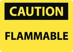 NMC - "Caution - Flammable", 10" Long x 14" Wide, Aluminum Safety Sign - Rectangle, 0.04" Thick, Use for Hazardous Materials - Exact Tooling