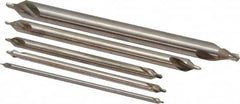 Keo - 5 Piece, #1 to 5, Plain Edge, High Speed Steel Combo Drill & Countersink Set - 60° Incl Angle - Exact Tooling