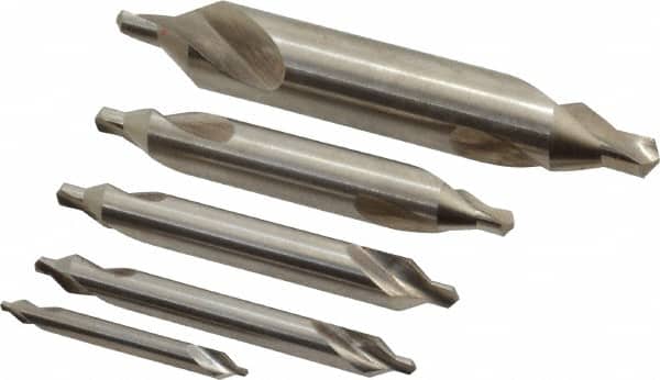 Keo - 5 Piece, #1 to 5, Plain Edge, Cobalt Combo Drill & Countersink Set - Exact Tooling