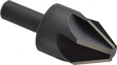 Keo - 1-1/4" Head Diam, 1/2" Shank Diam, 6 Flute 60° High Speed Steel Countersink - Bright Finish, 3" OAL, Single End, Straight Shank, Right Hand Cut - Exact Tooling