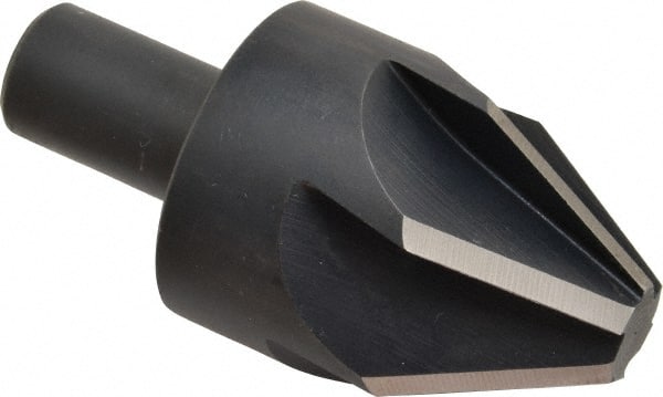Keo - 1-3/4" Head Diam, 3/4" Shank Diam, 6 Flute 60° High Speed Steel Countersink - Bright Finish, 3-1/2" OAL, Single End, Straight Shank, Right Hand Cut - Exact Tooling