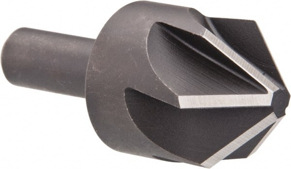 Keo - 1-1/4" Head Diam, 1/2" Shank Diam, 6 Flute 90° High Speed Steel Countersink - Exact Tooling