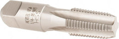 Hertel - 1/4-18 NPT Thread, 4 Flute Standard Pipe Tap - 2-7/16" OAL, Bright Finish, High Speed Steel - Exact Tooling