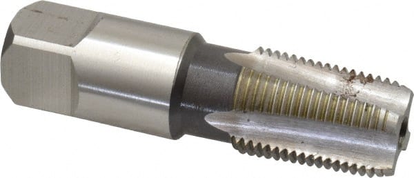 Hertel - 3/8-18 NPTF Thread, 4 Flute Standard Pipe Tap - 2-9/16" OAL, Bright Finish, High Speed Steel - Exact Tooling