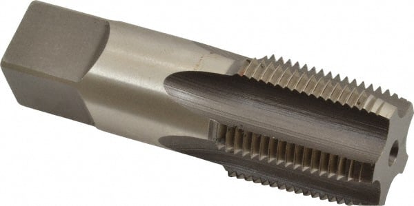 Hertel - 3/4-14 NPTF Thread, 5 Flute Standard Pipe Tap - 3-1/4" OAL, Bright Finish, High Speed Steel - Exact Tooling