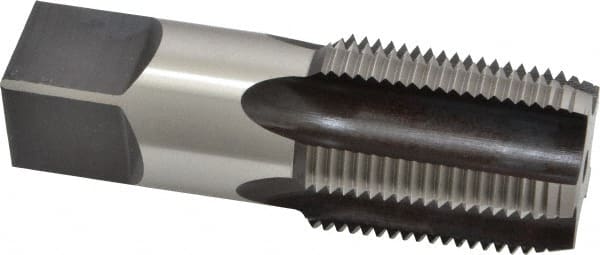 Hertel - 1 - 11-1/2 NPT Thread, 5 Flute Standard Pipe Tap - 3-3/4" OAL, Bright Finish, High Speed Steel - Exact Tooling