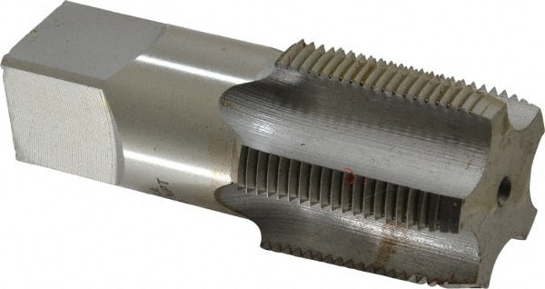 Hertel - 1-1/4 - 11-1/2 NPT Thread, 5 Flute Standard Pipe Tap - 4" OAL, Bright Finish, High Speed Steel - Exact Tooling