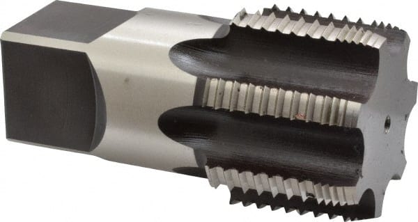 Hertel - 1-1/2 - 11-1/2 NPT Thread, 7 Flute Standard Pipe Tap - 4-1/4" OAL, Bright Finish, High Speed Steel - Exact Tooling