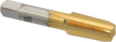 Hertel - 1/8-27 NPT Thread, 4 Flute Standard Pipe Tap - 2-1/8" OAL, TiN Finish, High Speed Steel - Exact Tooling