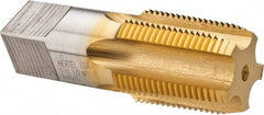 Hertel - 1 - 11-1/2 NPT Thread, 5 Flute Standard Pipe Tap - 3-3/4" OAL, TiN Finish, High Speed Steel - Exact Tooling