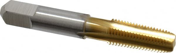 Hertel - 1/16-27 NPTF Thread, 4 Flute Standard Pipe Tap - 2-1/8" OAL, TiN Finish, High Speed Steel - Exact Tooling