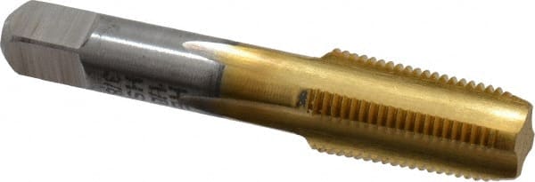 Hertel - 1/8-27 NPTF Thread, 4 Flute Standard Pipe Tap - 2-1/8" OAL, TiN Finish, High Speed Steel - Exact Tooling