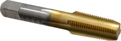 Hertel - 1/8-27 NPTF Thread, 4 Flute Standard Pipe Tap - 2-1/8" OAL, TiN Finish, High Speed Steel - Exact Tooling