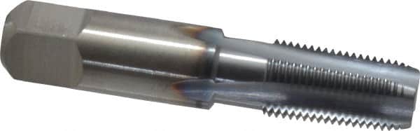 Hertel - 1/8-27 NPT Thread, 4 Flute Standard Pipe Tap - 2-1/8" OAL, TiCN Finish, High Speed Steel - Exact Tooling