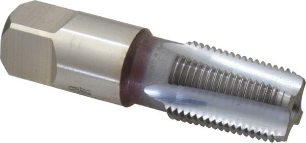 Hertel - 3/8-18 NPT Thread, 4 Flute Standard Pipe Tap - 2-9/16" OAL, TiCN Finish, High Speed Steel - Exact Tooling