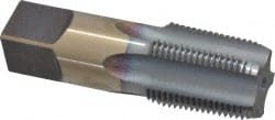 Hertel - 3/4-14 NPT Thread, 5 Flute Standard Pipe Tap - 3-1/4" OAL, TiCN Finish, High Speed Steel - Exact Tooling