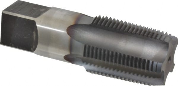 Hertel - 1 - 11-1/2 NPT Thread, 5 Flute Standard Pipe Tap - 3-3/4" OAL, TiCN Finish, High Speed Steel - Exact Tooling